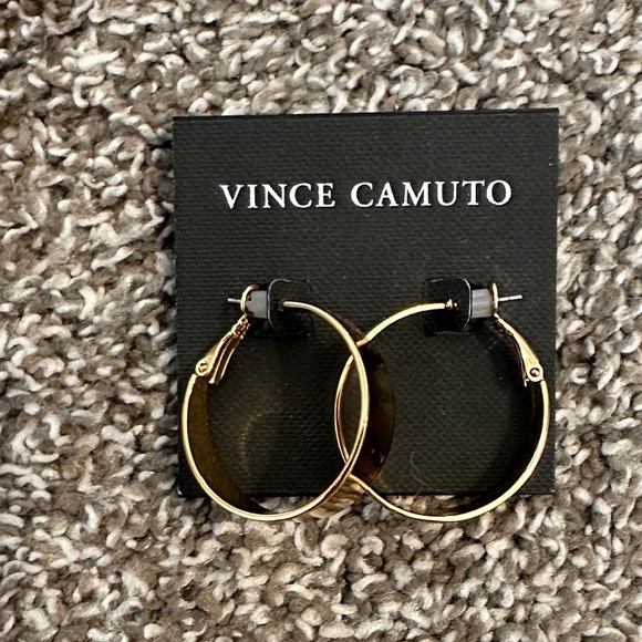 Vince Camuto Shiny Gold Hoop Earrings - Picture 1 of 2